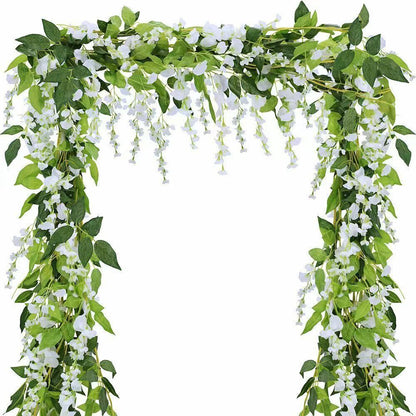 5 PCs Artificial  Wisteria Garland for wedding party Christmas home office decorations