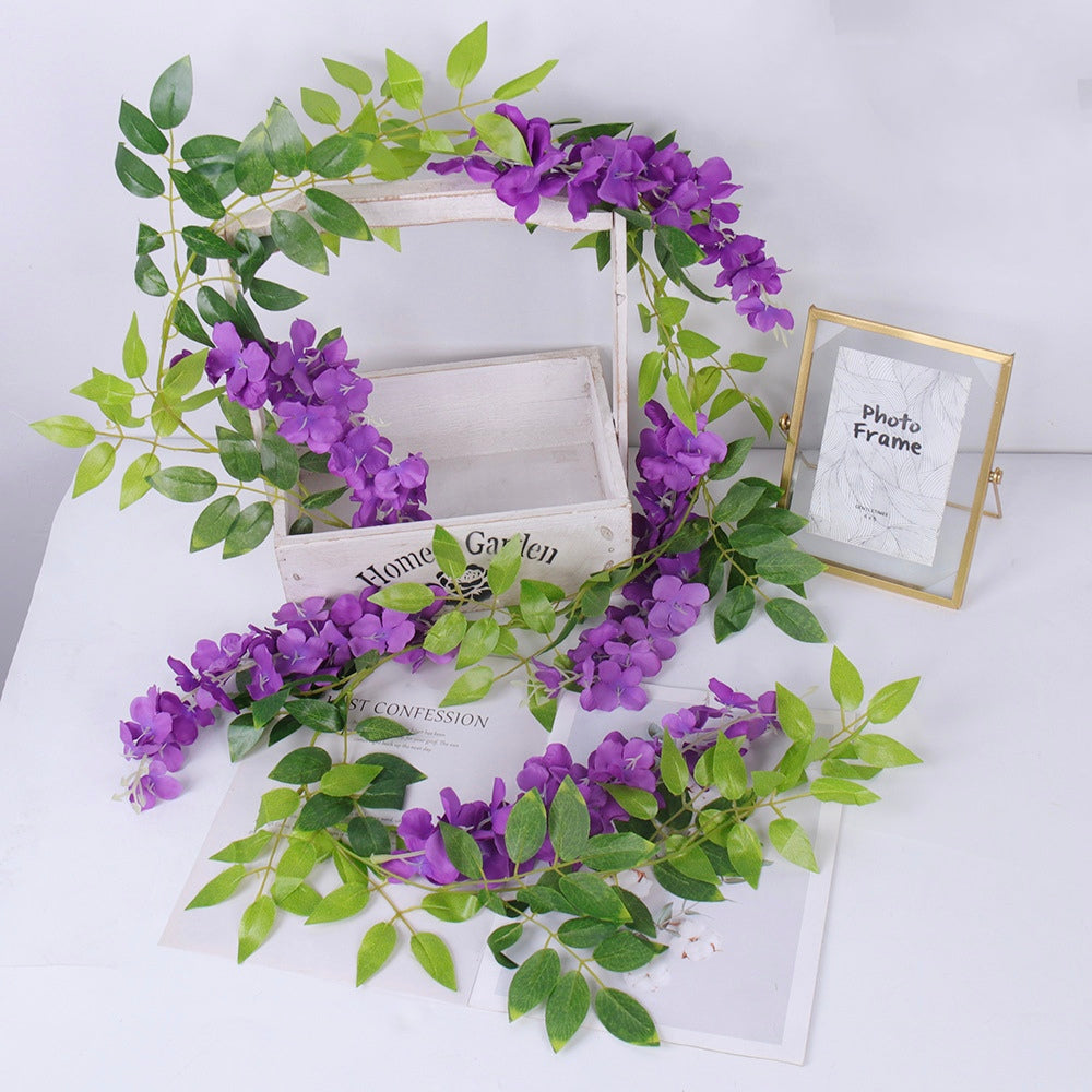 5 PCs Artificial  Wisteria Garland for wedding party Christmas home office decorations