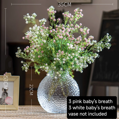 Pink white artificial baby's breath