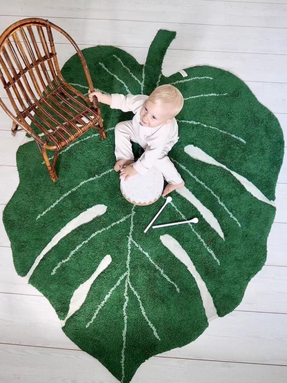 Turtle Leave Monstera Shape Polyester Cashmere Imitation Rug