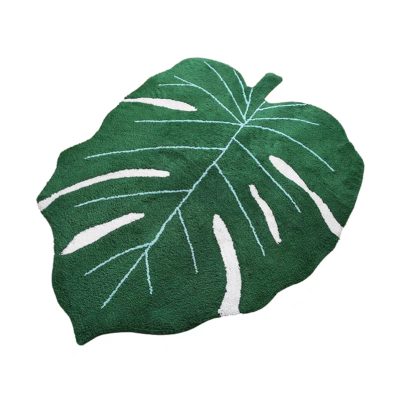 Turtle Leave Monstera Shape Polyester Cashmere Imitation Rug